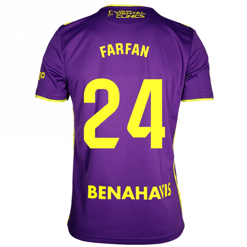 Men Football María Farfán #24 Purple Yellow Away Jersey 2024/25 T-Shirt Australia