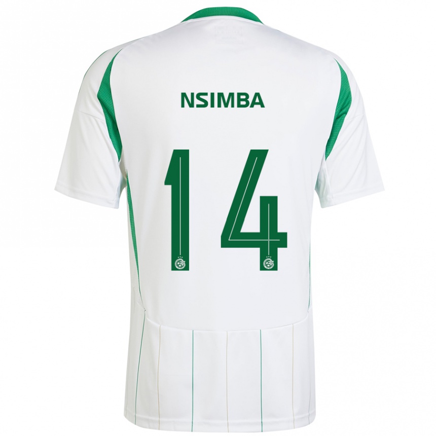 Men Football Vital Nsimba #14 White Green Away Jersey 2024/25 T-Shirt Australia