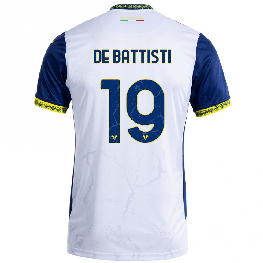 Men Football Davide De Battisti #19 White Blue Away Jersey 2024/25 T-Shirt Australia