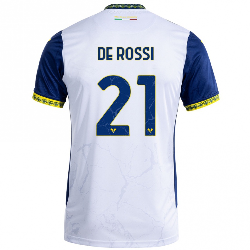 Men Football Michele De Rossi #21 White Blue Away Jersey 2024/25 T-Shirt Australia