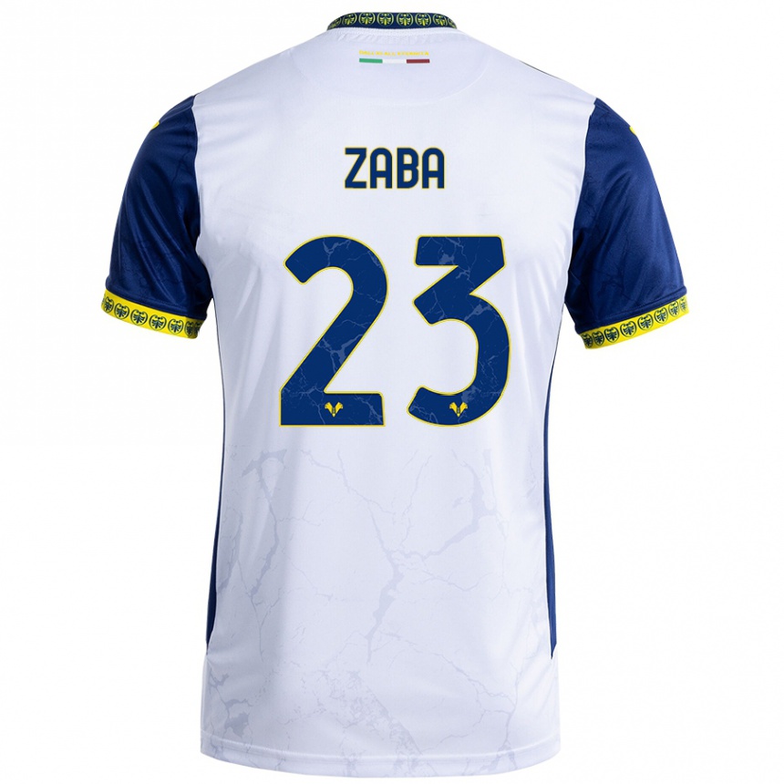 Men Football Nelson Zaba #23 White Blue Away Jersey 2024/25 T-Shirt Australia