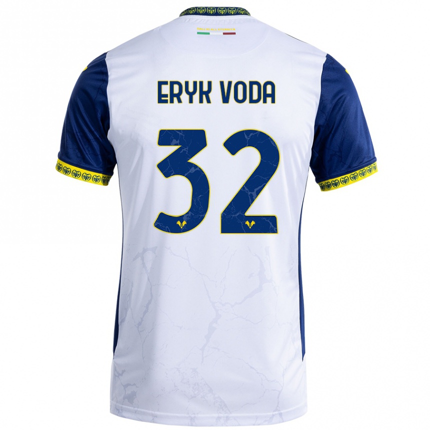 Men Football Andrei Eryk Voda #32 White Blue Away Jersey 2024/25 T-Shirt Australia