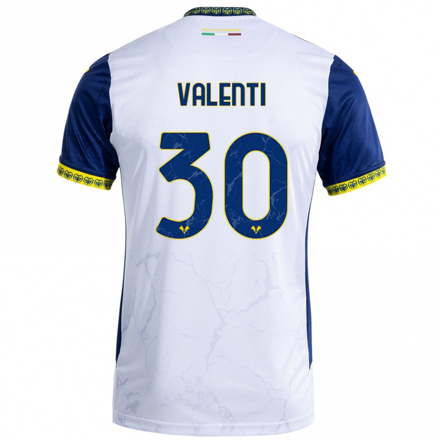 Men Football Francesco Valenti #30 White Blue Away Jersey 2024/25 T-Shirt Australia