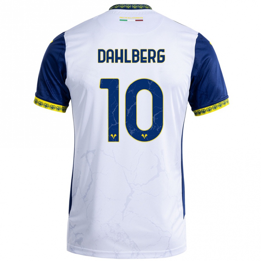 Men Football Jonna Dahlberg #10 White Blue Away Jersey 2024/25 T-Shirt Australia