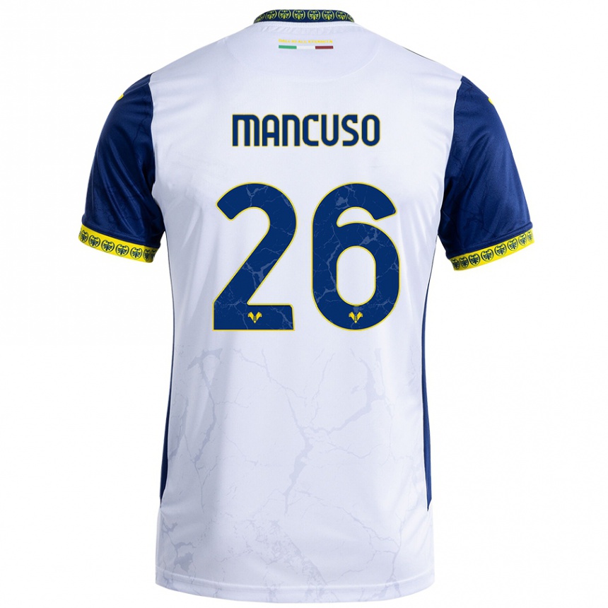 Men Football Giulia Mancuso #26 White Blue Away Jersey 2024/25 T-Shirt Australia