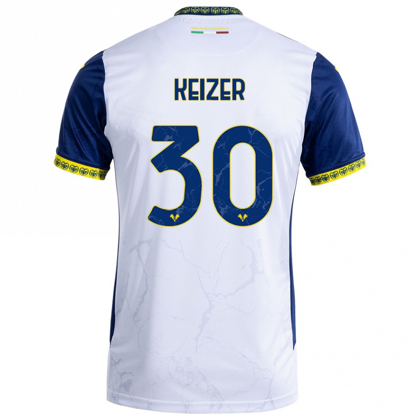 Men Football Fanny Keizer #30 White Blue Away Jersey 2024/25 T-Shirt Australia