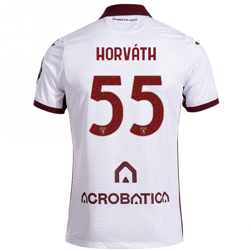 Men Football Krisztofer Horváth #55 White Maroon Away Jersey 2024/25 T-Shirt Australia