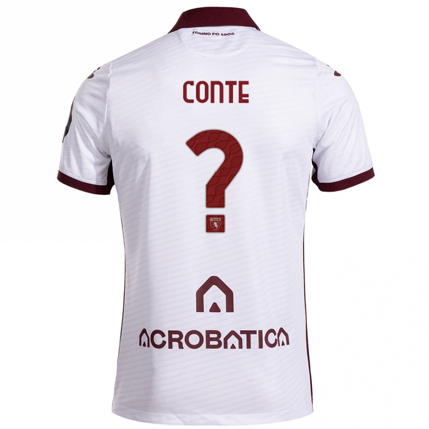 Men Football Gioele Conte #0 White Maroon Away Jersey 2024/25 T-Shirt Australia