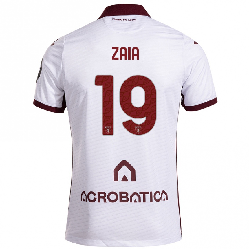 Men Football Edoardo Zaia #19 White Maroon Away Jersey 2024/25 T-Shirt Australia