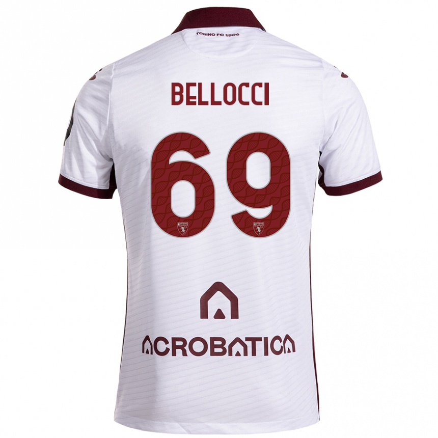 Men Football Andrea Bellocci #69 White Maroon Away Jersey 2024/25 T-Shirt Australia