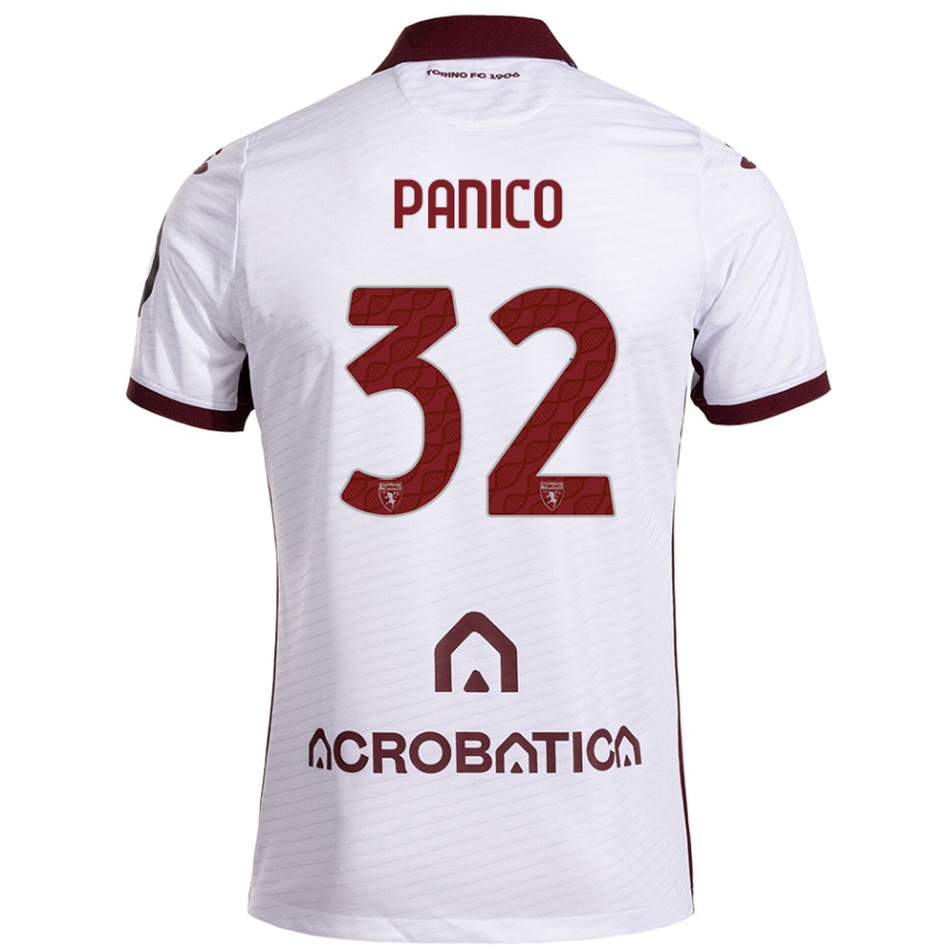 Men Football Patrizia Panico #32 White Maroon Away Jersey 2024/25 T-Shirt Australia