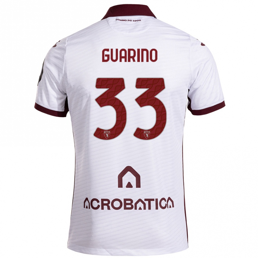 Men Football Rita Guarino #33 White Maroon Away Jersey 2024/25 T-Shirt Australia