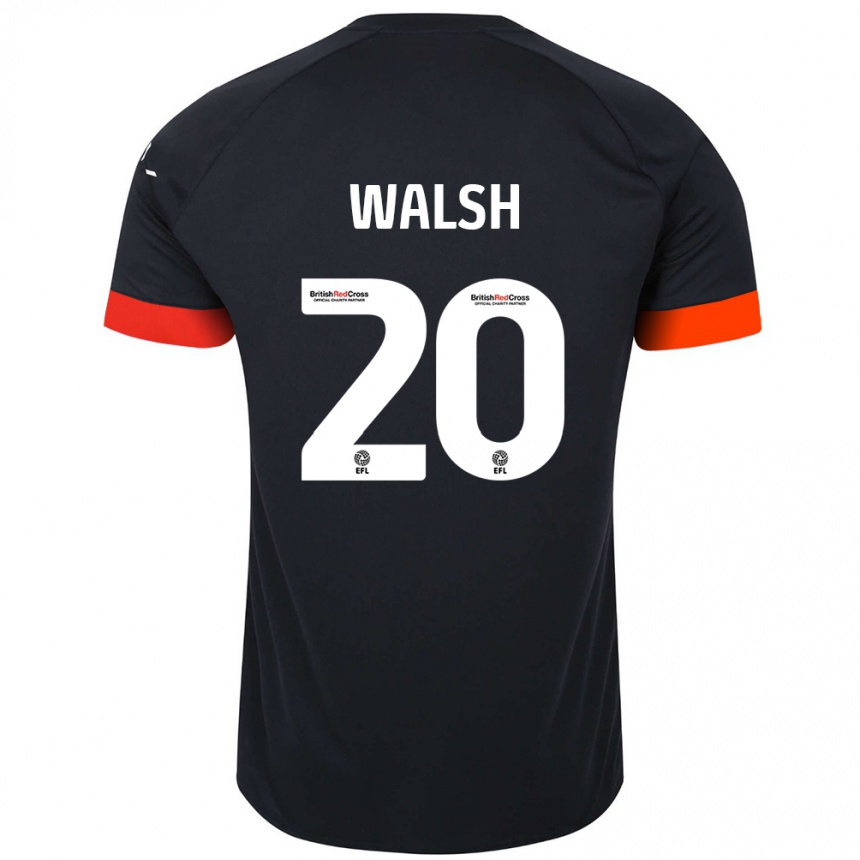 Men Football Liam Walsh #20 Black Orange Away Jersey 2024/25 T-Shirt Australia