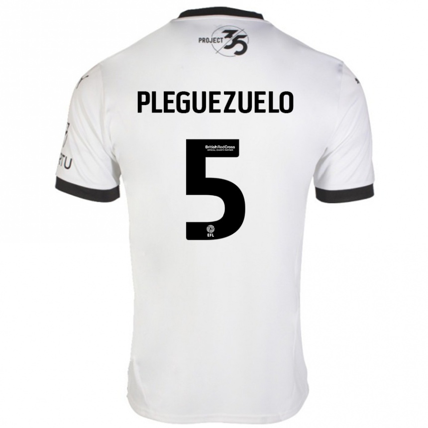 Men Football Julio Pleguezuelo #5 White Black Away Jersey 2024/25 T-Shirt Australia