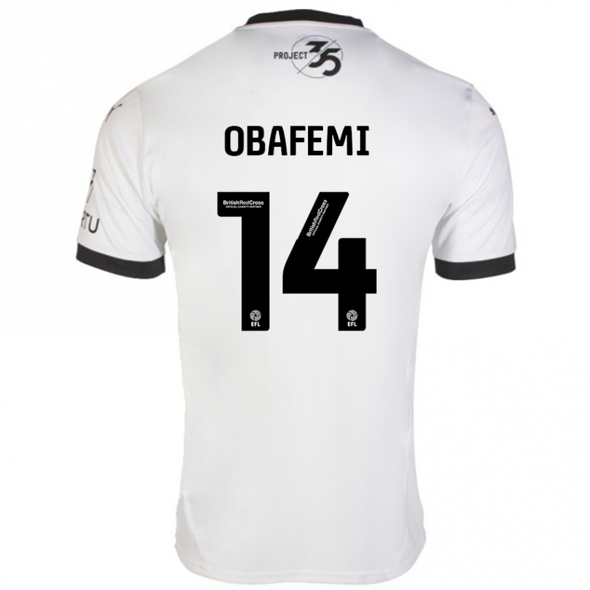 Men Football Michael Obafemi #14 White Black Away Jersey 2024/25 T-Shirt Australia