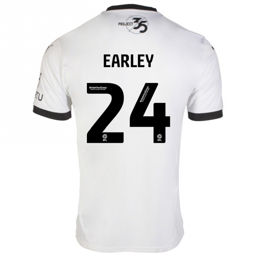 Men Football Saxon Earley #24 White Black Away Jersey 2024/25 T-Shirt Australia