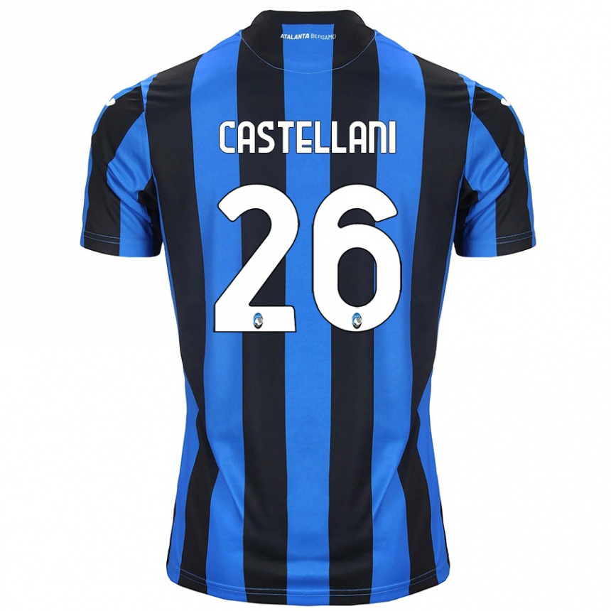 Women Football Eleonora Castellani #26 Blue Black Home Jersey 2024/25 T-Shirt Australia