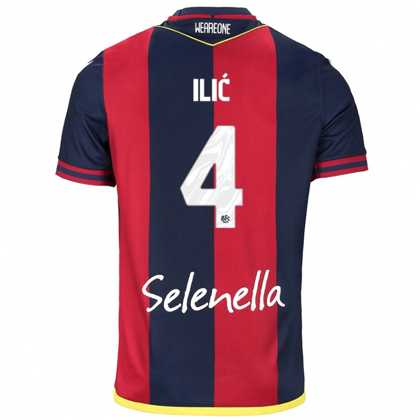 Women Football Mihajlo Ilić #4 Red Royal Blue Home Jersey 2024/25 T-Shirt Australia