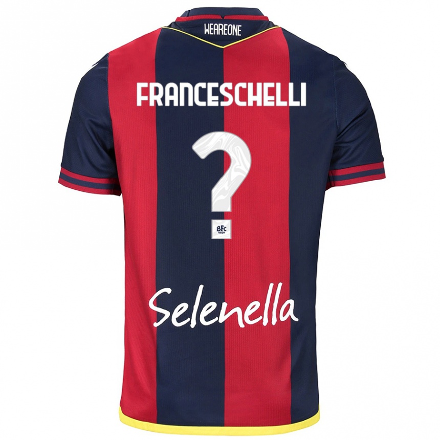 Women Football Matteo Franceschelli #0 Red Royal Blue Home Jersey 2024/25 T-Shirt Australia