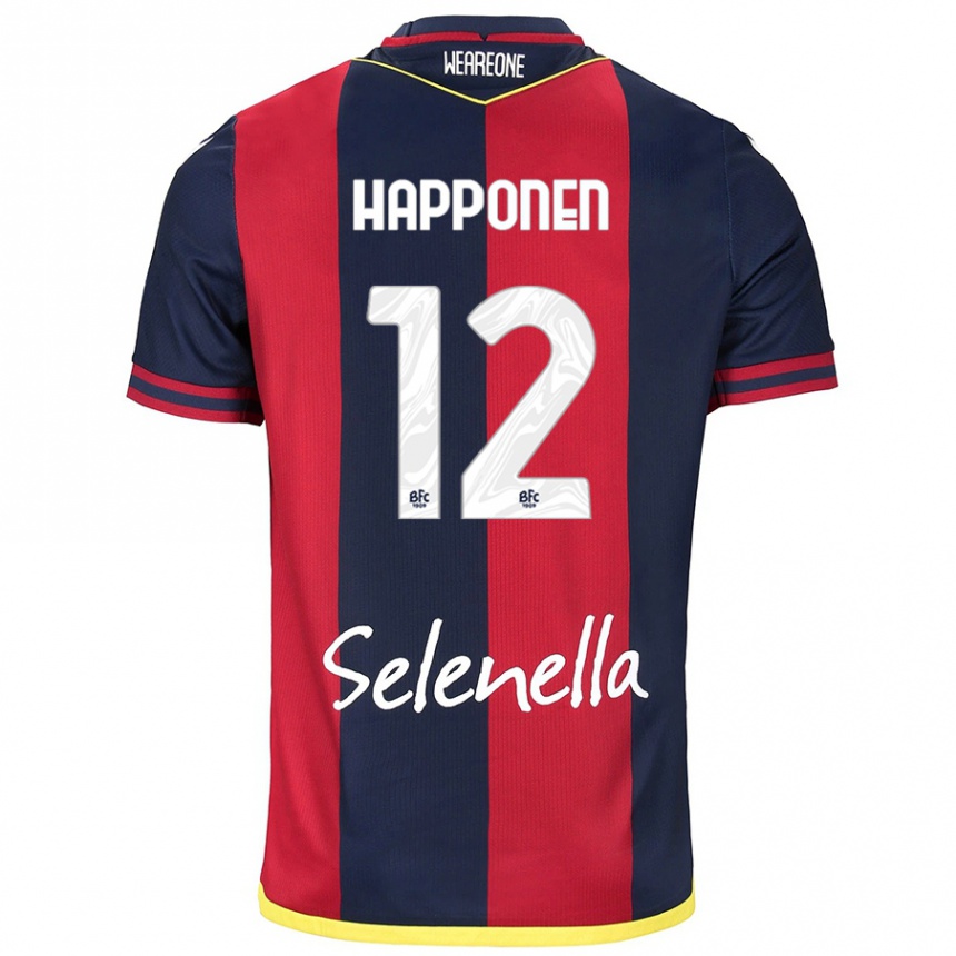 Women Football Ukko Happonen #12 Red Royal Blue Home Jersey 2024/25 T-Shirt Australia