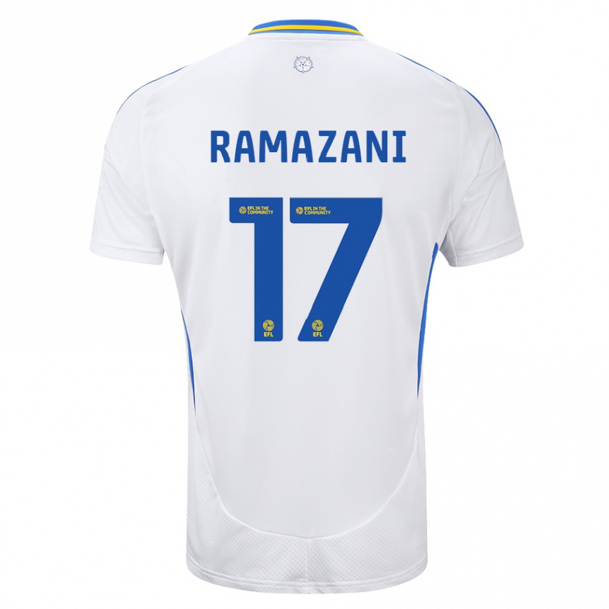 Women Football Largie Ramazani #17 White Blue Home Jersey 2024/25 T-Shirt Australia