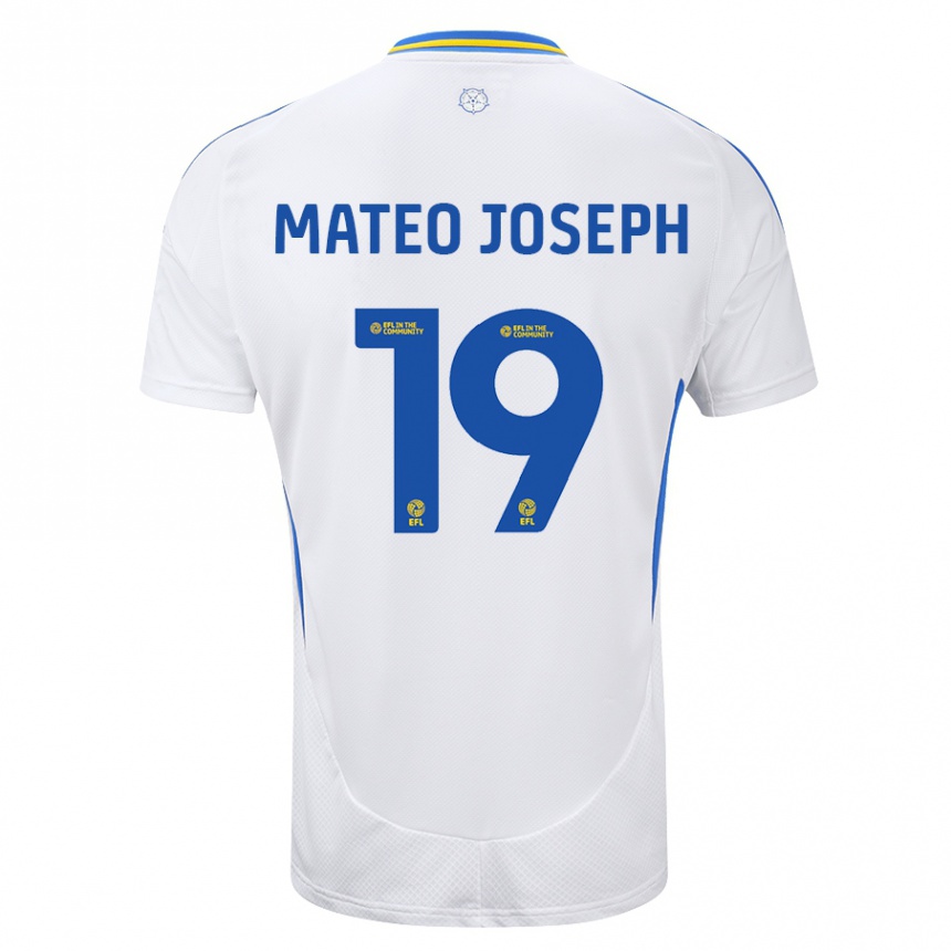 Women Football Mateo Joseph #19 White Blue Home Jersey 2024/25 T-Shirt Australia