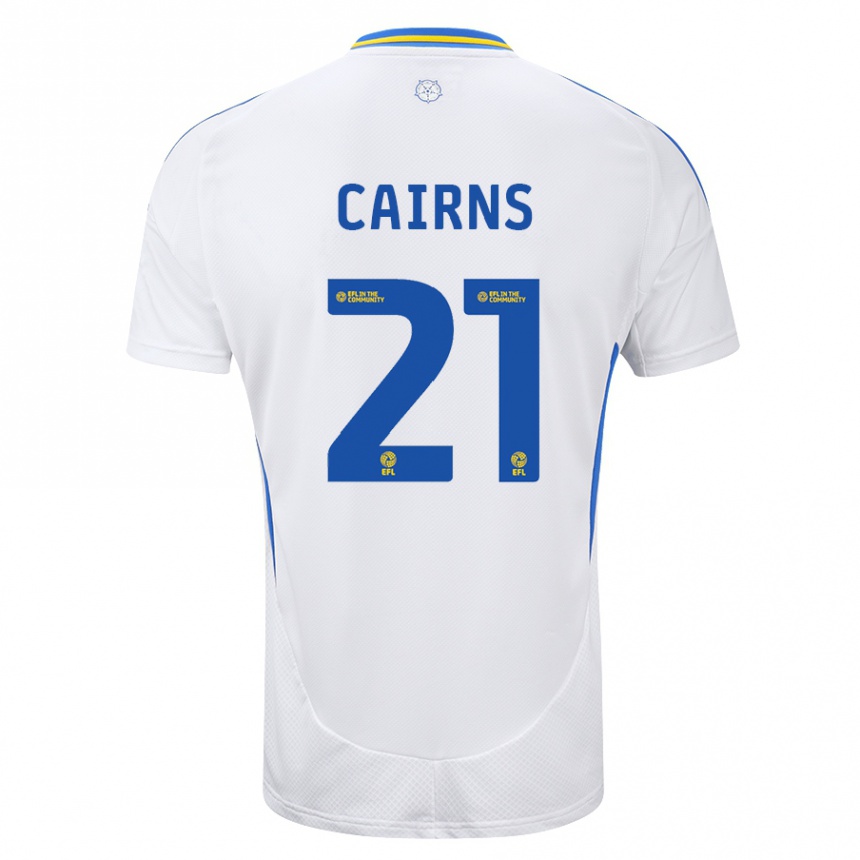 Women Football Alex Cairns #21 White Blue Home Jersey 2024/25 T-Shirt Australia