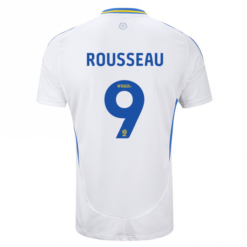 Women Football Jess Rousseau #9 White Blue Home Jersey 2024/25 T-Shirt Australia