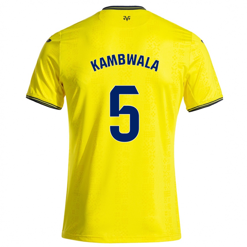 Women Football Willy Kambwala #5 Yellow Black Home Jersey 2024/25 T-Shirt Australia