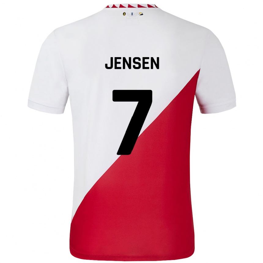 Women Football Victor Jensen #7 White Red Home Jersey 2024/25 T-Shirt Australia