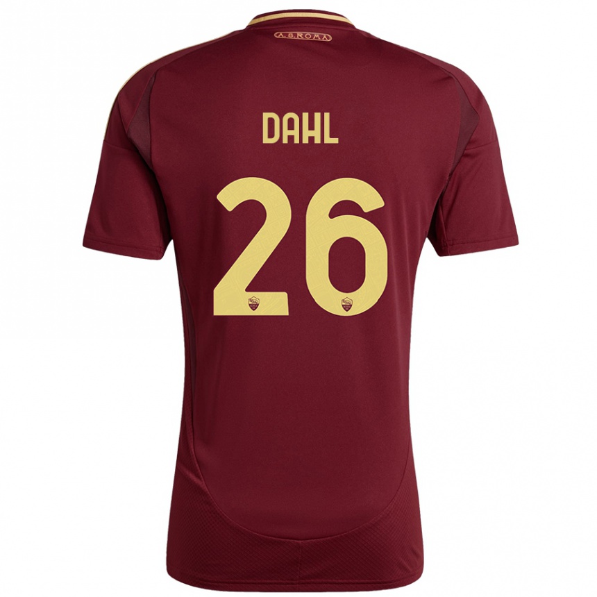 Women Football Samuel Dahl #26 Red Brown Gold Home Jersey 2024/25 T-Shirt Australia