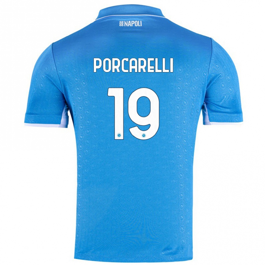 Women Football Maddelena Porcarelli #19 Sky Blue Home Jersey 2024/25 T-Shirt Australia