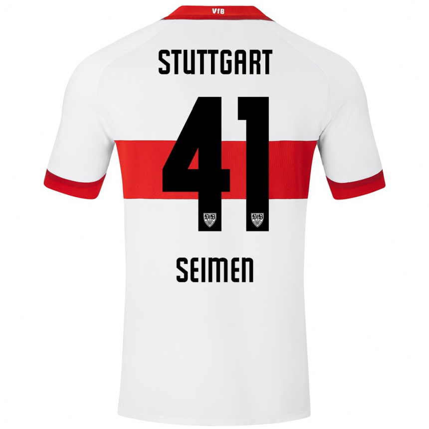 Women Football Dennis Seimen #41 White Red Home Jersey 2024/25 T-Shirt Australia