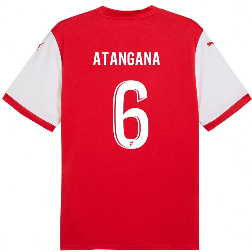 Women Football Valentin Atangana Edoa #6 Red White Home Jersey 2024/25 T-Shirt Australia