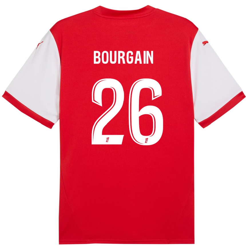 Women Football Lea Bourgain #26 Red White Home Jersey 2024/25 T-Shirt Australia