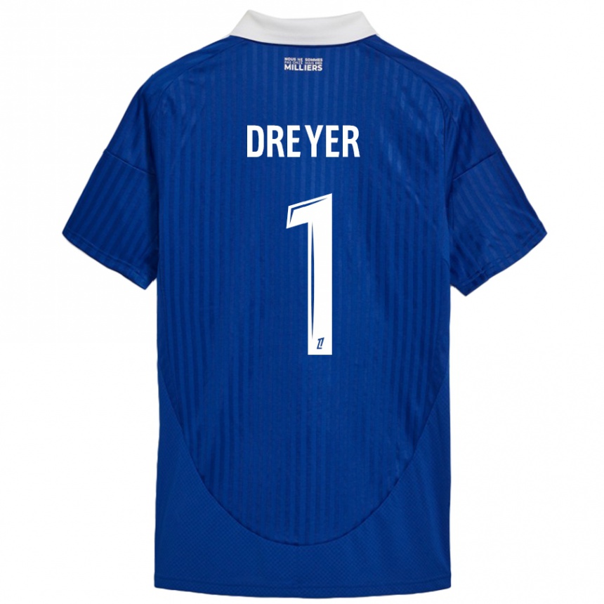 Women Football Matthieu Dreyer #1 Blue White Home Jersey 2024/25 T-Shirt Australia