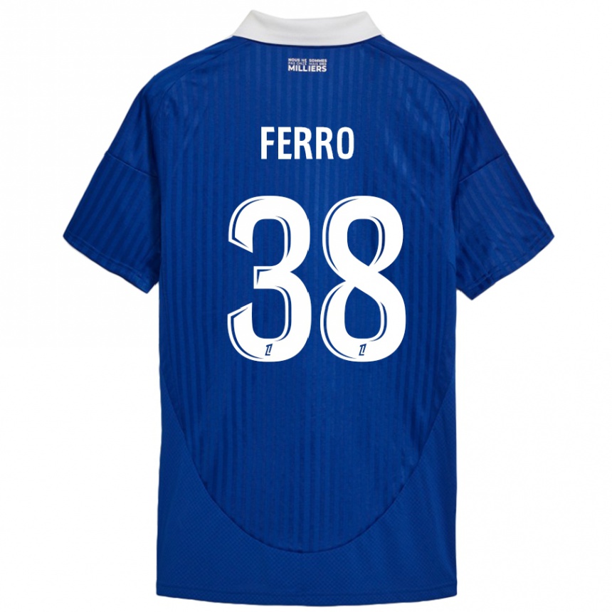 Women Football Nolan Ferro #38 Blue White Home Jersey 2024/25 T-Shirt Australia