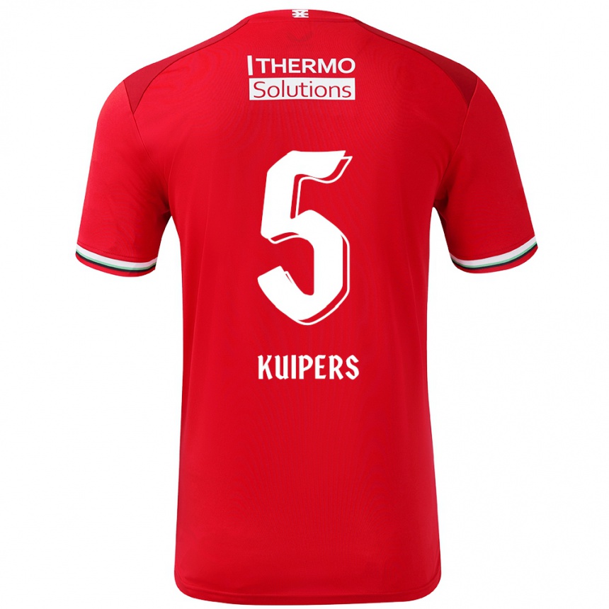 Women Football Bas Kuipers #5 Red White Home Jersey 2024/25 T-Shirt Australia