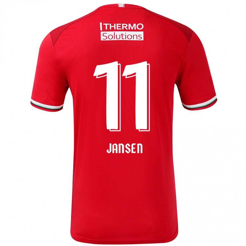 Women Football Renate Jansen #11 Red White Home Jersey 2024/25 T-Shirt Australia