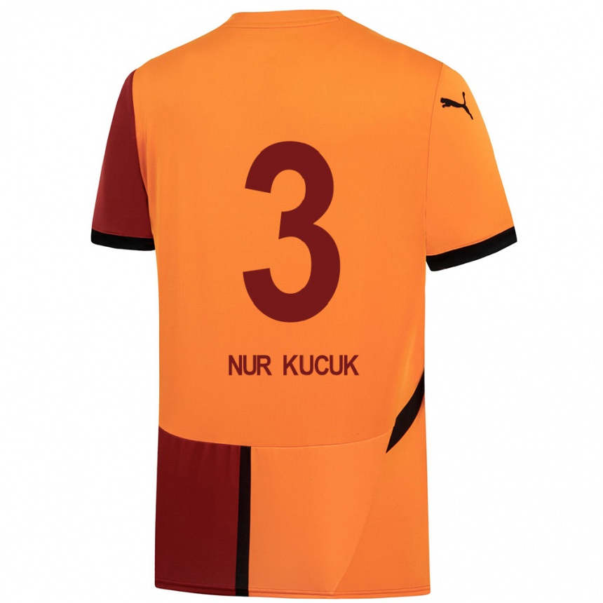 Women Football Rabia Nur Küçük #3 Yellow Red Home Jersey 2024/25 T-Shirt Australia