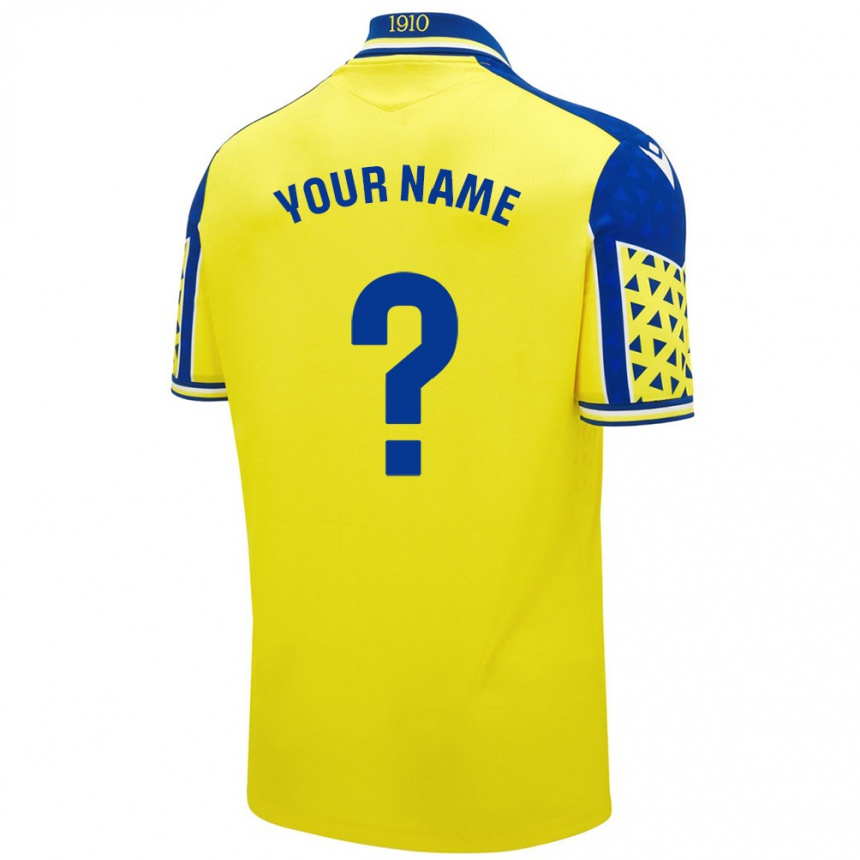 Women Football Your Name #0 Yellow Blue Home Jersey 2024/25 T-Shirt Australia