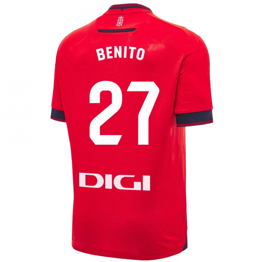 Women Football Iker Benito #27 Red White Home Jersey 2024/25 T-Shirt Australia