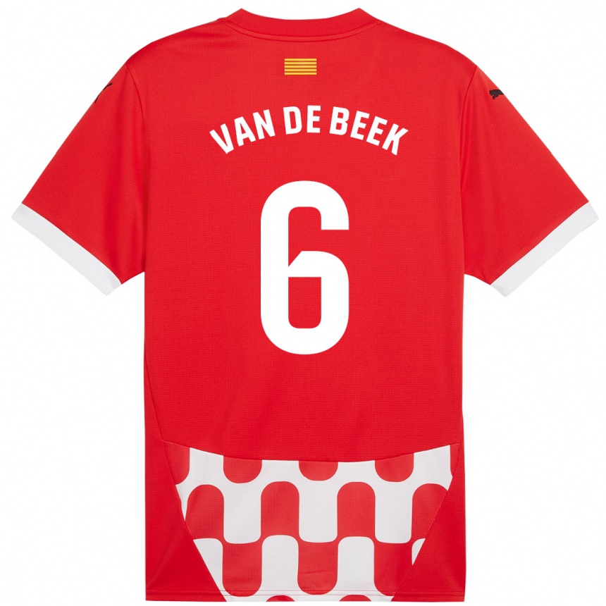 Women Football Donny Van De Beek #6 Red White Home Jersey 2024/25 T-Shirt Australia