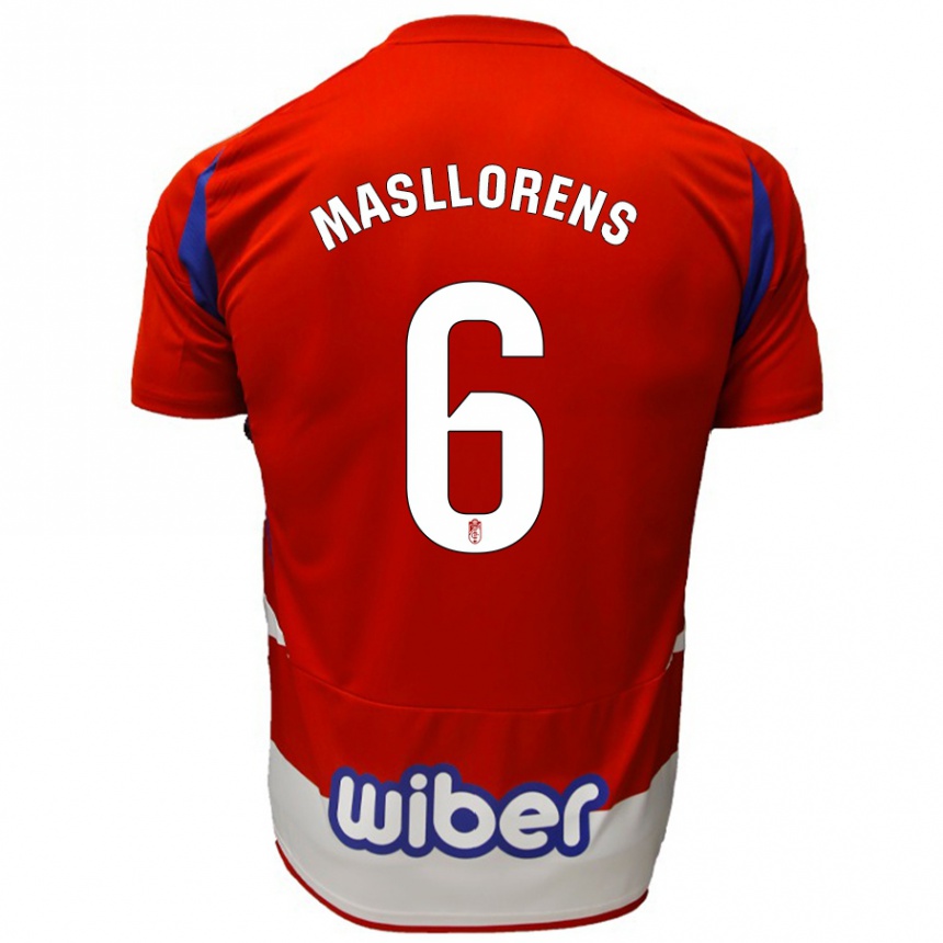 Women Football José Masllorens #6 Red White Blue Home Jersey 2024/25 T-Shirt Australia