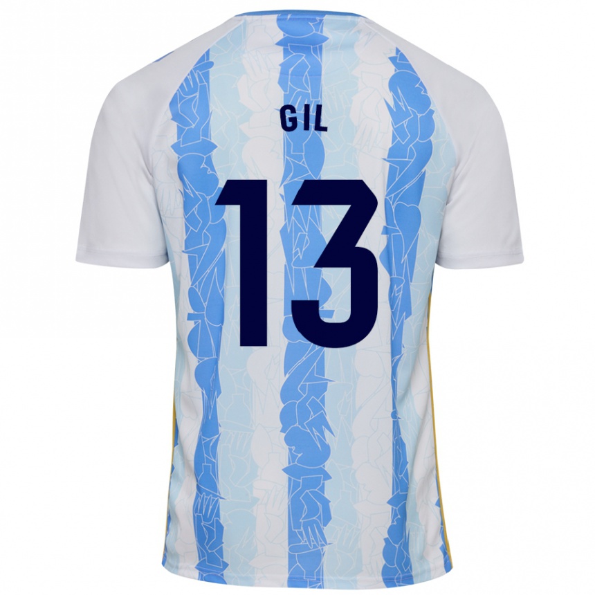 Women Football Noelia Gil #13 White Blue Home Jersey 2024/25 T-Shirt Australia