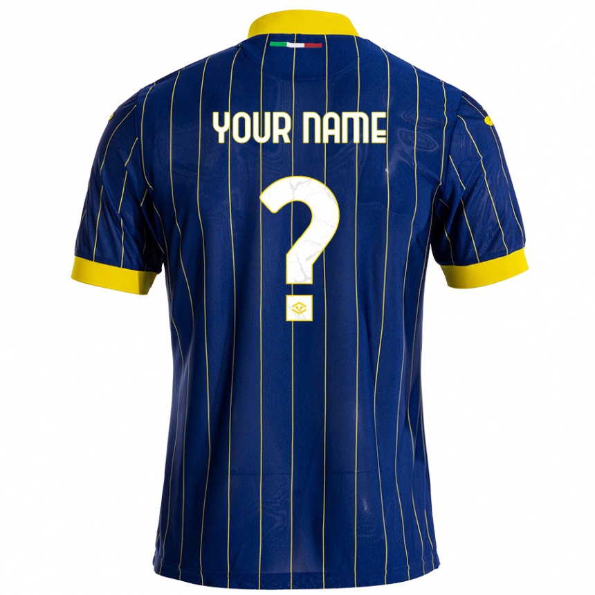 Women Football Your Name #0 Blue Yellow Home Jersey 2024/25 T-Shirt Australia