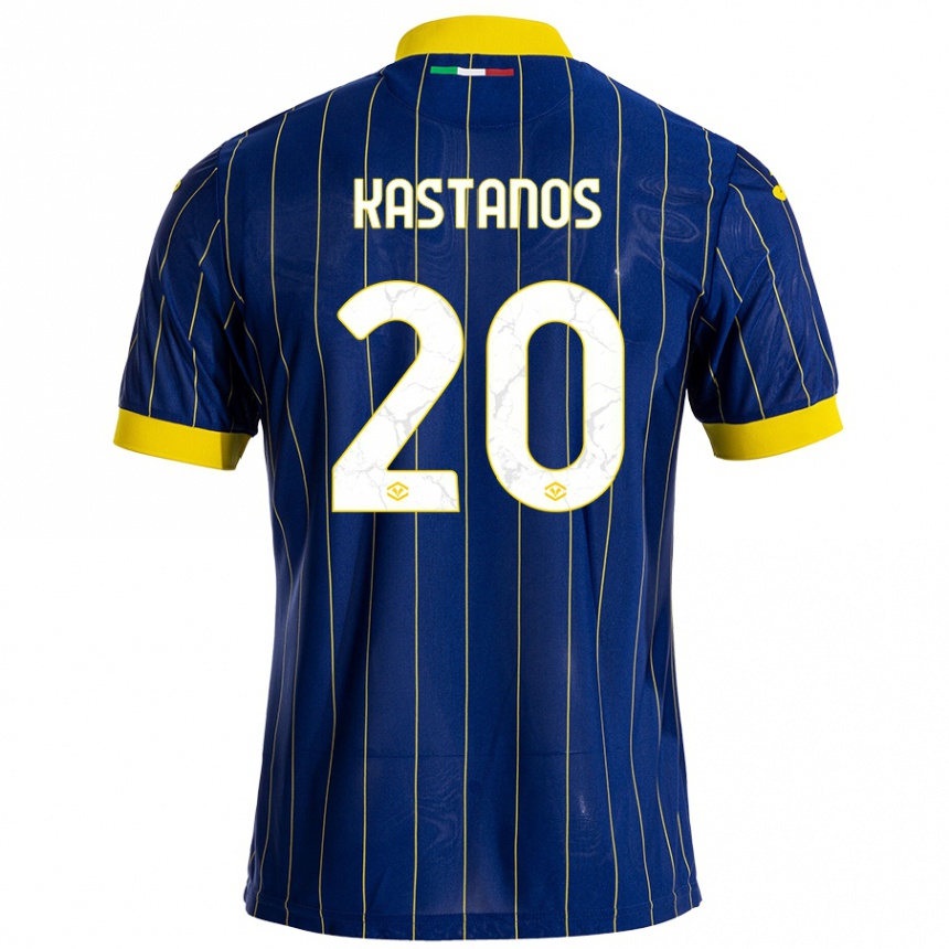 Women Football Grigoris Kastanos #20 Blue Yellow Home Jersey 2024/25 T-Shirt Australia