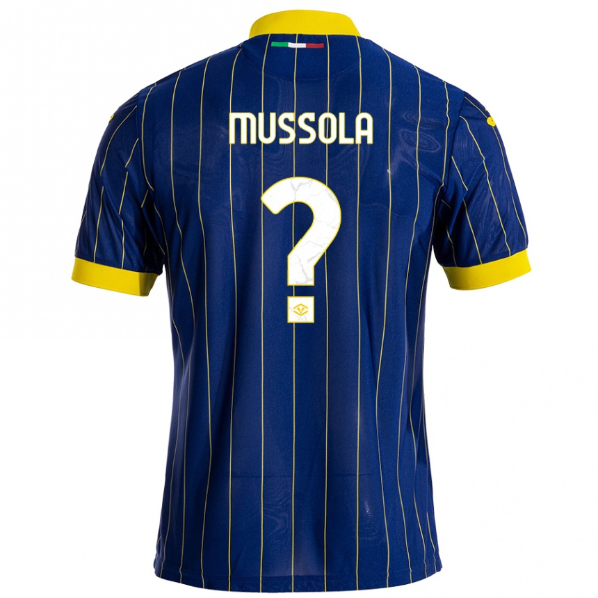 Women Football Matteo Mussola #0 Blue Yellow Home Jersey 2024/25 T-Shirt Australia