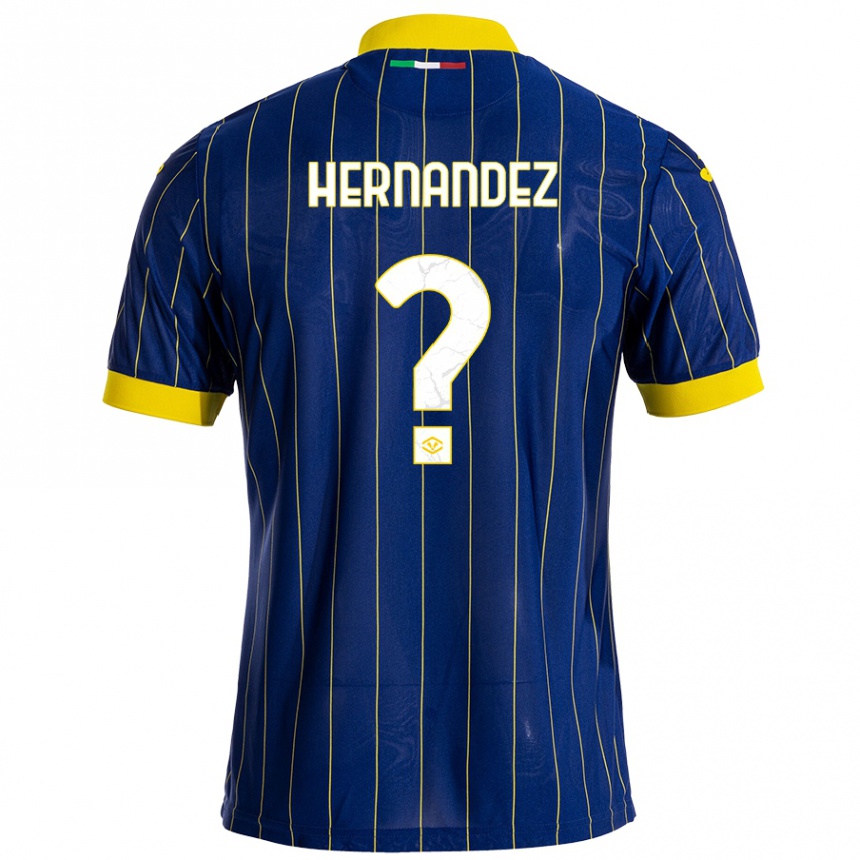 Women Football Joaquin Hernandez #0 Blue Yellow Home Jersey 2024/25 T-Shirt Australia