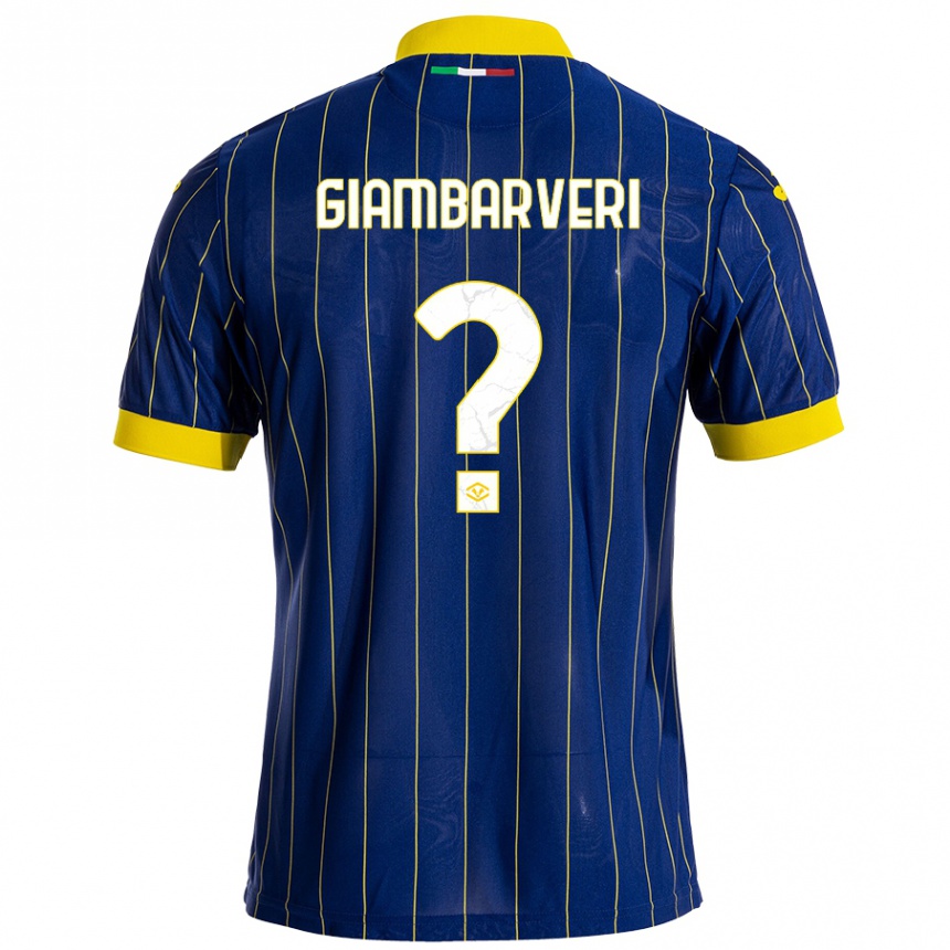 Women Football Mattia Giambarveri #0 Blue Yellow Home Jersey 2024/25 T-Shirt Australia